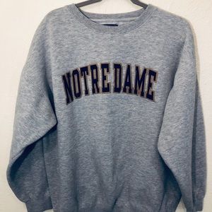Vintage Embroidered Notre Dame Crewneck Sweatshirt